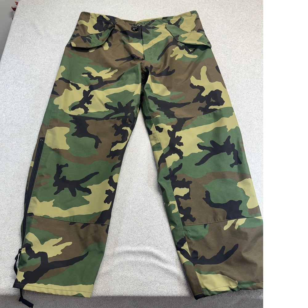 US Military ECWCS Gore Tex Woodland Camo Cold Weather Overpants Large Regular
